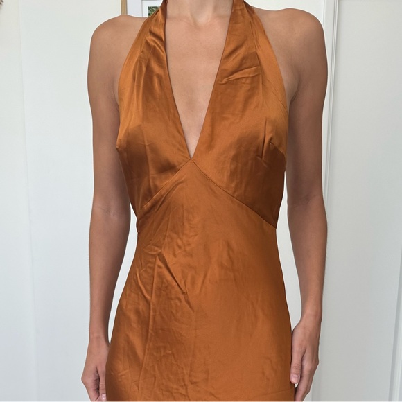 NWT Reformation Daniela Silk Dress size 4 - copper - Picture 9 of 11